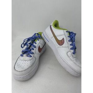 Nike Air Force 1 Low Sneakers Size 5Y LV8 White Magma‎ Orange